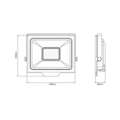 Noxion LED Strålkastare Beamy G3.1 Svart 30W 3300lm 110D - 840 Kallvit | IP65 - Symmetrisk