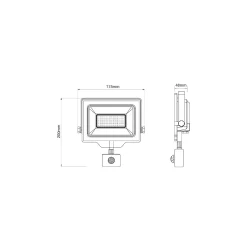 Noxion LED Strålkastare Beamy G3 50W 5500lm 110D - 840 Kallvit | IP44 - Rörelse- och Ljussensor - Symmetrisk