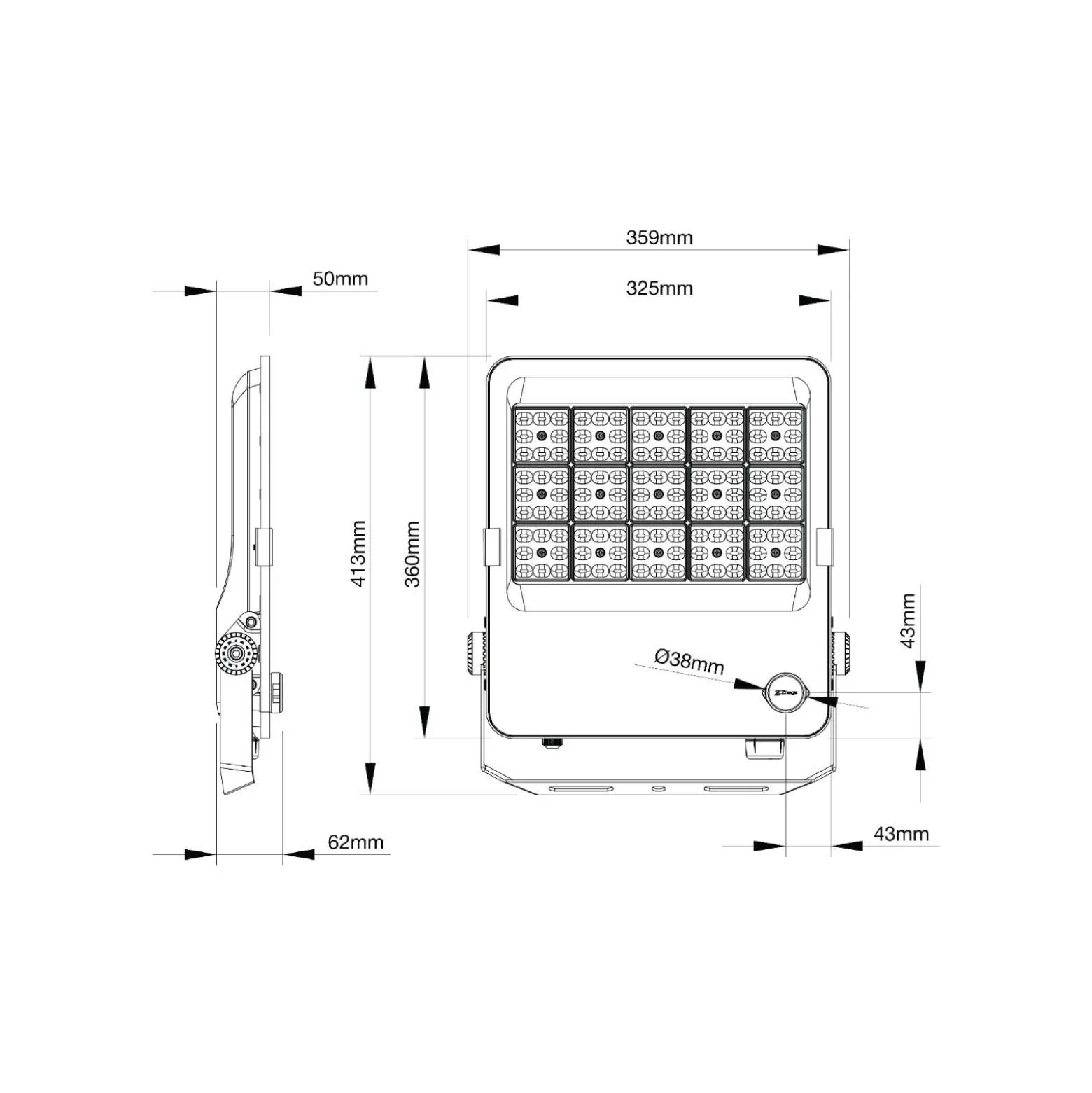 Noxion LED Strålkastare ProBeam V2.0 170W 23200lm 60D - 830-840-865 CCT | IP66 - Asymmetrisk