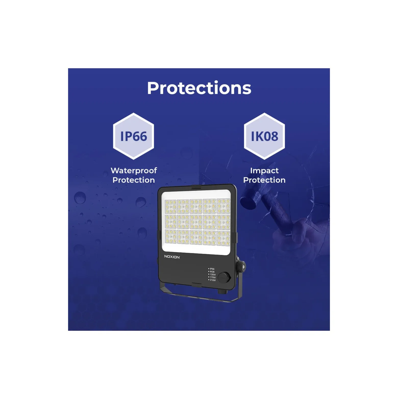Noxion LED Strålkastare ProBeam V2.0 170W 23800lm 60D - 830-840-865 CCT | IP66 - Symmetrisk