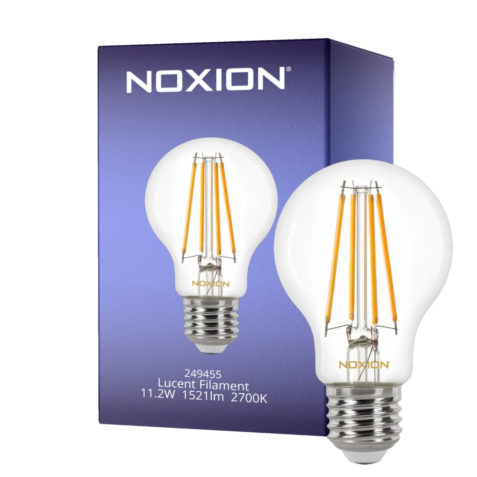 Noxion Lucent Filament LED E27 Päron Klar 11.2W 1521lm - 827 Extra Varm Vit | Ersättare 100W