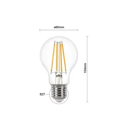 Noxion Lucent Filament LED E27 Päron Klar 11.2W 1521lm - 827 Extra Varm Vit | Ersättare 100W