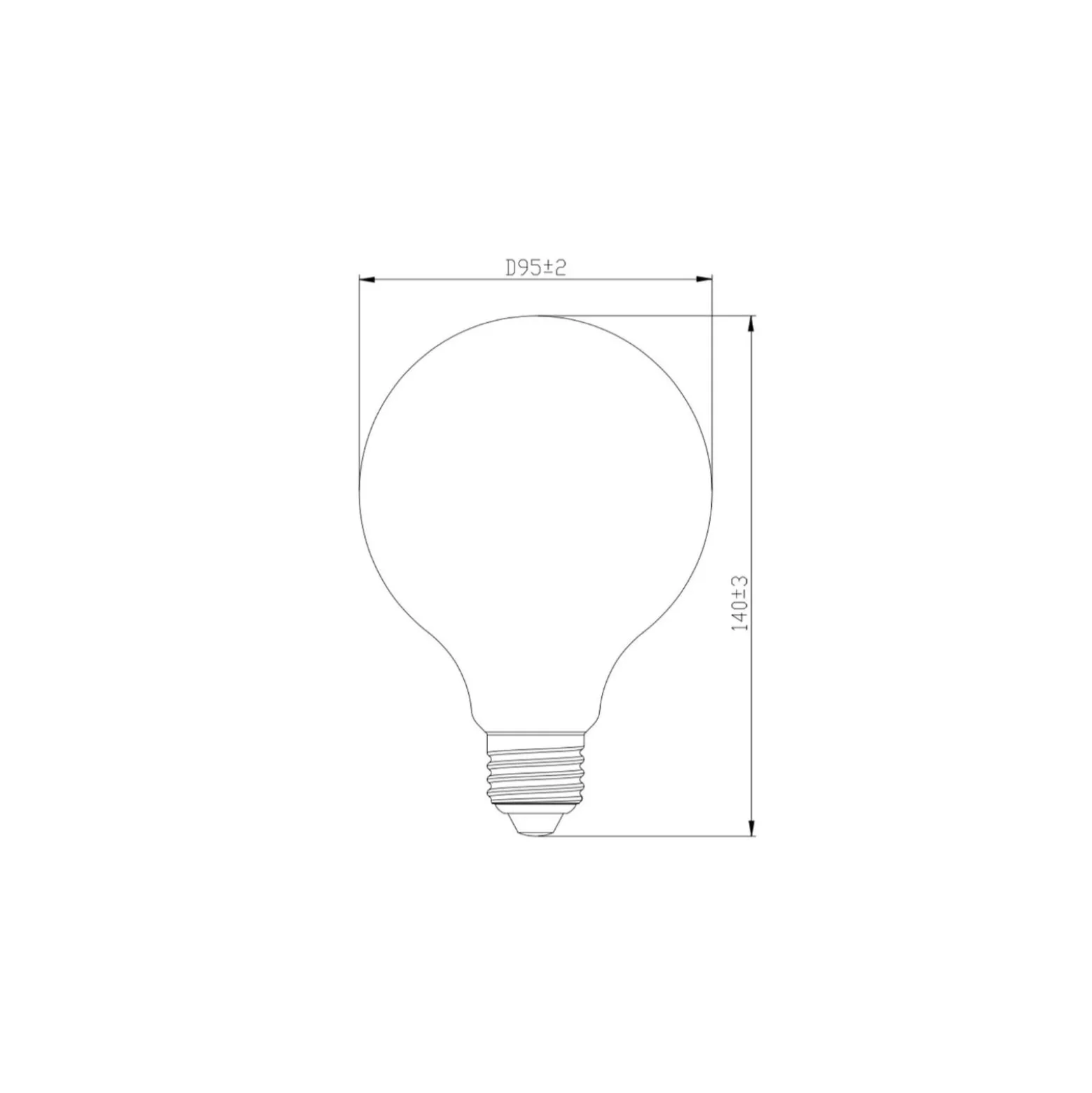 Noxion Lucent LED E27 Globe Filament Klar 7W 806lm - 827 Varm Vit | Ersättare 60W