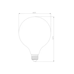 Noxion Lucent LED E27 Globe Filament Ambar 125mm 7.2W 630lm - 822 Extra Varm Vit | Ersättare 60W