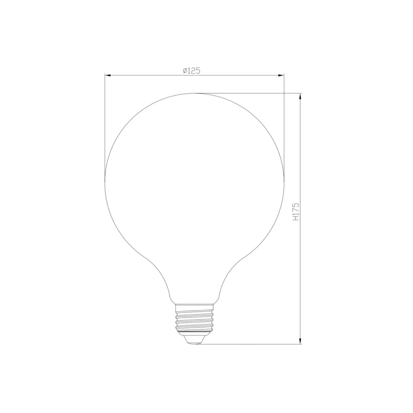 Noxion Lucent LED E27 Globe Filament Ambar 125mm 7.2W 630lm - 822 Extra Varm Vit | Ersättare 60W