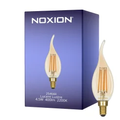 Noxion Lucent LED E14 Kronljus Filament Ambar BA35 4.5W 400lm - 822 Extra Varm Vit | Dimbar - Ersättare 35W
