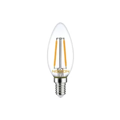 Noxion Lucent LED E14 Kronljus Filament Klar 2.5W 250lm - 827 Extra Varm Vit | Dimbar - Ersättare 25W