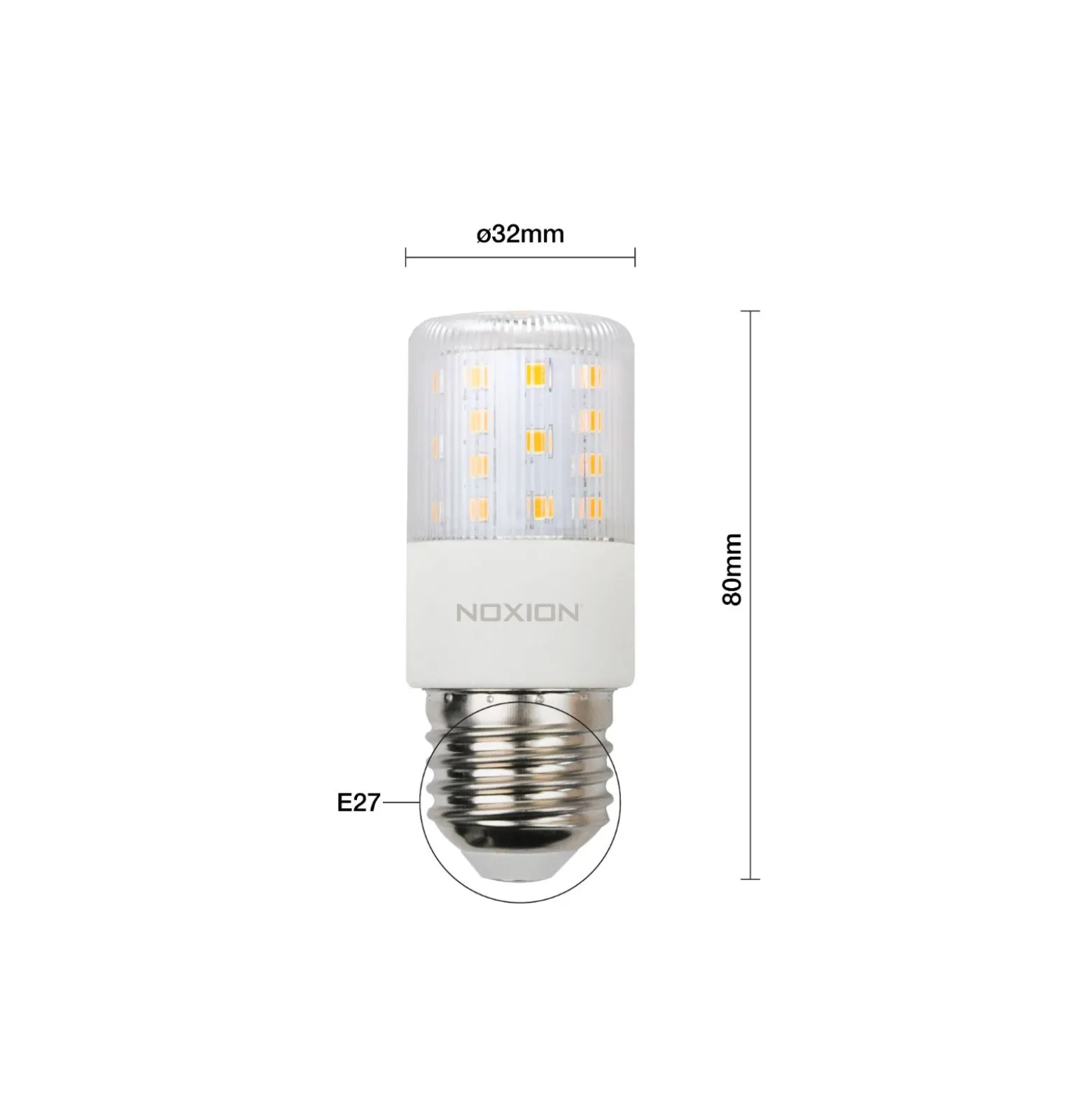 Noxion Lucent LED E27 Stick Klar 7W 806lm - 827 Extra Varm Vit | Dimbar - Ersättare 60W
