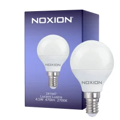 Noxion Lucent Lyster LED E14 boll Matt 4.5W 470lm - 827 Extra Varm Vit | Ersättare 40W