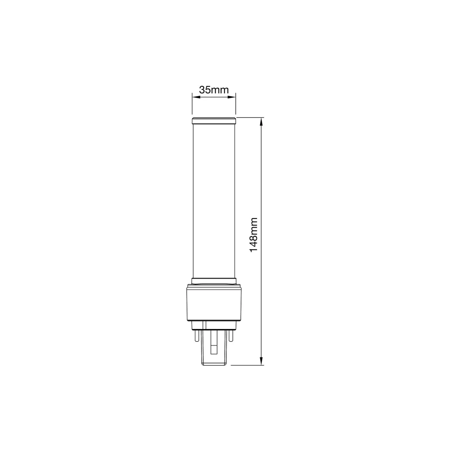 Noxion Lucent PL-C LED 5.2W - 840 Kallvit | 2-Stift - Ersättare 18W