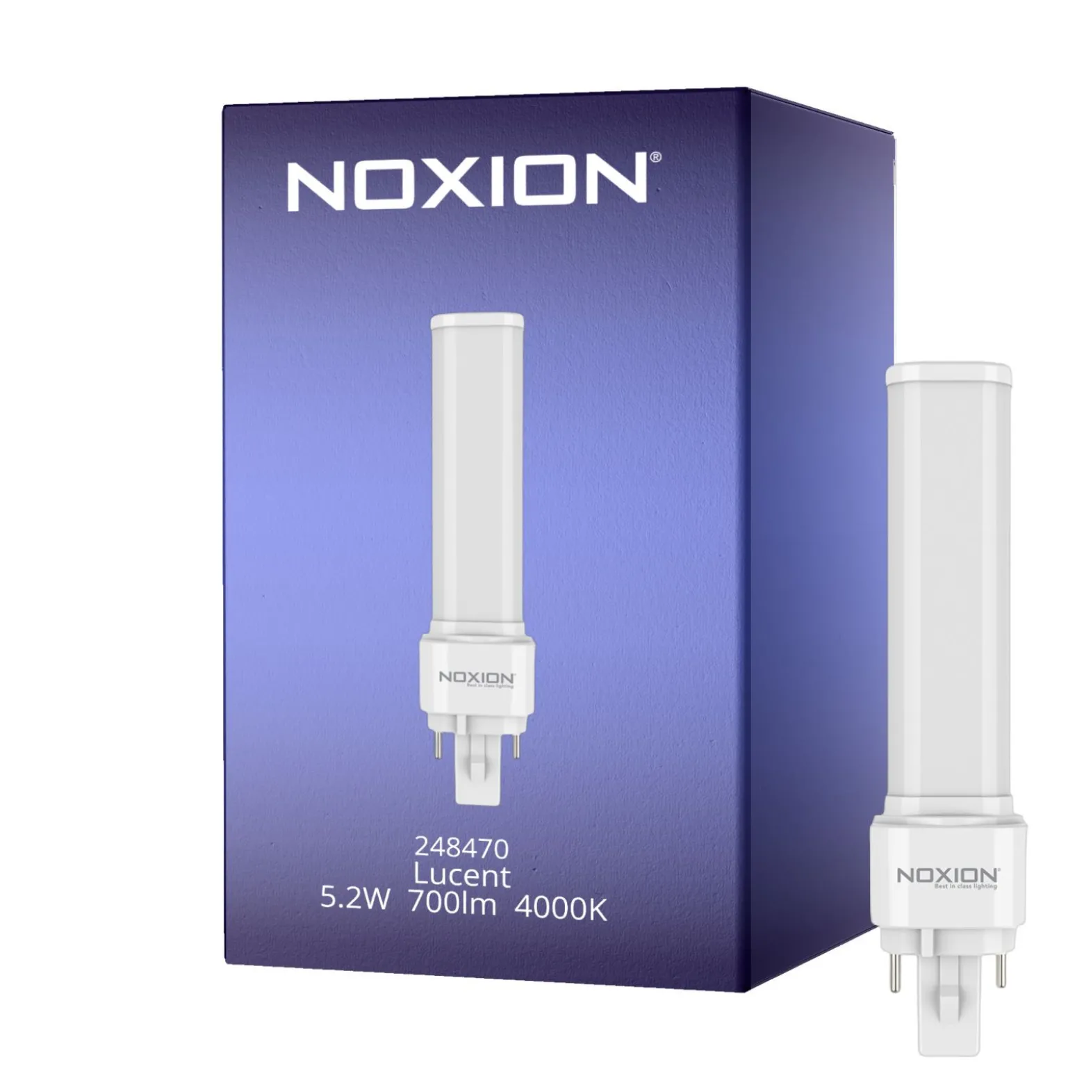 Noxion Lucent PL-C LED 5.2W - 840 Kallvit | 2-Stift - Ersättare 18W