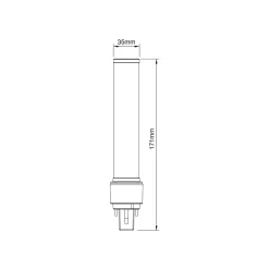 Noxion Lucent PL-C LED 7.4W - 840 Kallvit | 2-Stift - Ersättare 26W