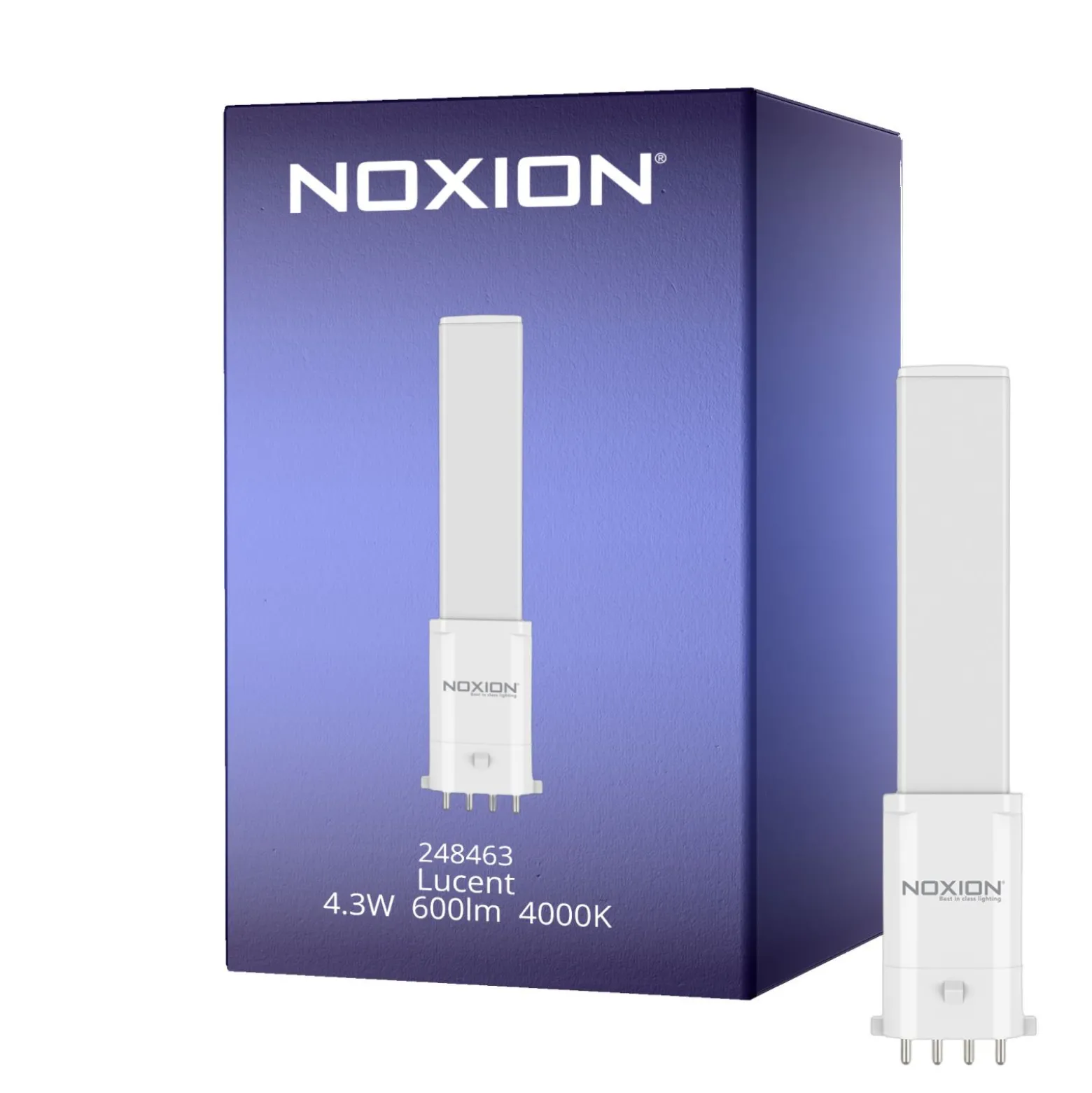 Noxion Lucent PL-S LED 4.3W - 840 Kallvit | 4-Stift - Ersättare 9W