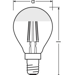 Osram Classic LED E14 Boll Filament Klar 4W 350lm - 827 Extra Varm Vit | Ersättare 31W