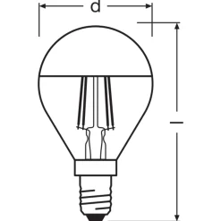 Osram Classic LED E14 Boll Filament Klar 4W 380lm - 827 Extra Varm Vit | Ersättare 34W