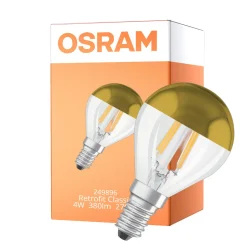 Osram Classic LED E14 Boll Filament Klar 4W 380lm - 827 Extra Varm Vit | Ersättare 34W