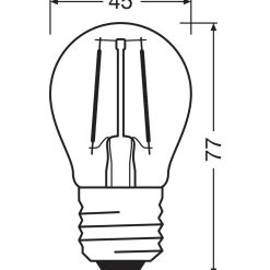 Osram Classic LED E27 Boll Filament Klar 4W 470lm - 865 Dagsljus | Ersättare 40W