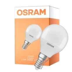 Osram Classic LED E14 Boll Matt 3.3W 250lm - 827 Extra Varm Vit | Ersättare 25W