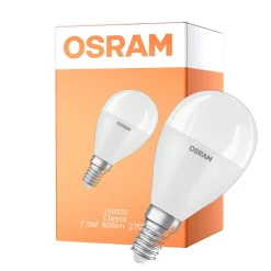 Osram Classic LED E14 Boll Matt 7.5W 806lm - 827 Extra Varm Vit | Ersättare 60W
