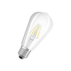 Osram Classic LED E27 Edison Filament Klar 6.5W 806lm - 827 Extra Varm Vit | Ersättare 60W