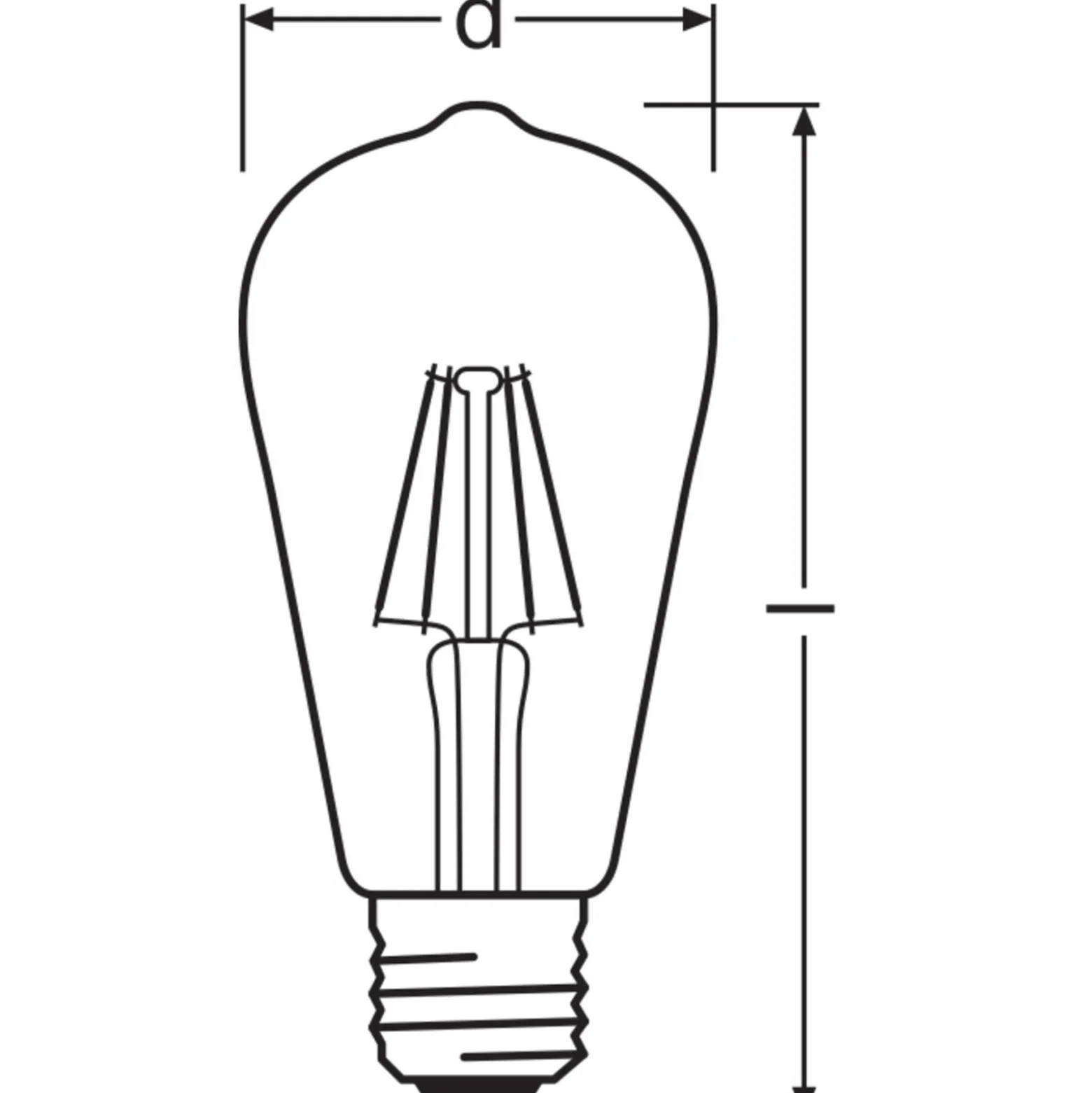 Osram Classic LED E27 Edison Filament Klar 6.5W 806lm - 827 Extra Varm Vit | Ersättare 60W