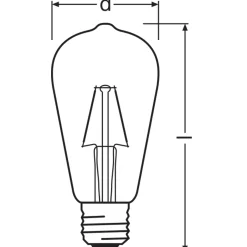 Osram Classic LED E27 Edison Filament Klar 2.5W 250lm - 827 Extra Varm Vit | Ersättare 25W