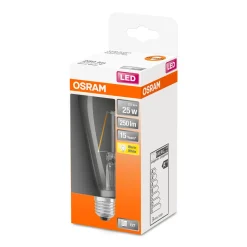 Osram Classic LED E27 Edison Filament Klar 2.5W 250lm - 827 Extra Varm Vit | Ersättare 25W