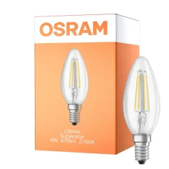 Osram Classic LED E14 Kronljus Filament Klar 4W 470lm - Relax and Active - 827 Extra Varm Vit | Ersättare 40W
