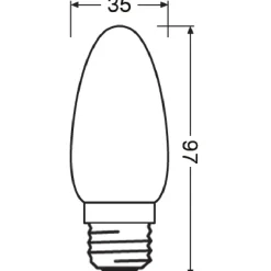 Osram Classic LED E27 Kronljus Filament Matt 4.8W 470lm - 827 Extra Varm Vit | Dimbar - Ersättare 40W