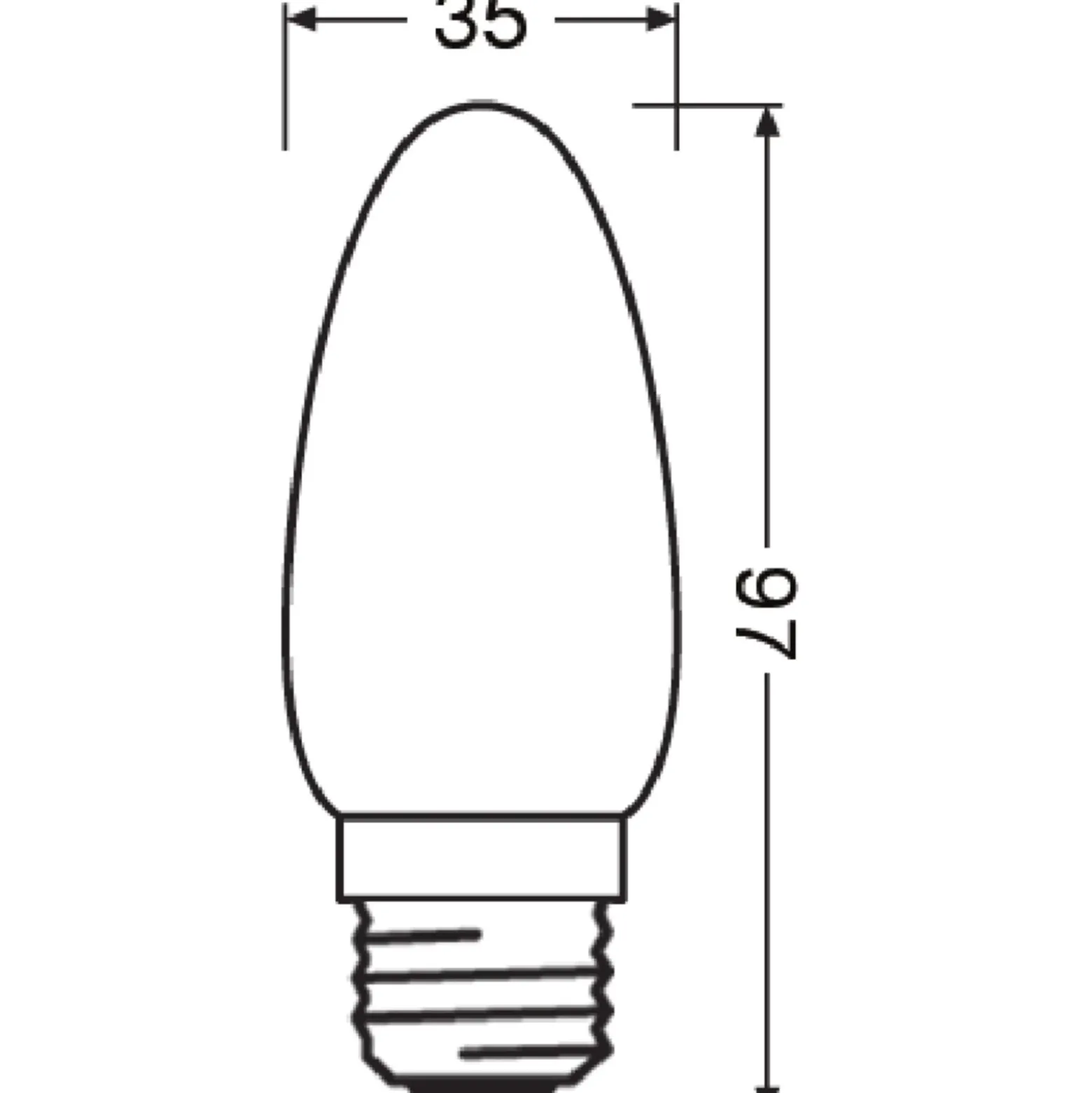 Osram Classic LED E27 Kronljus Filament Matt 4.8W 470lm - 827 Extra Varm Vit | Dimbar - Ersättare 40W
