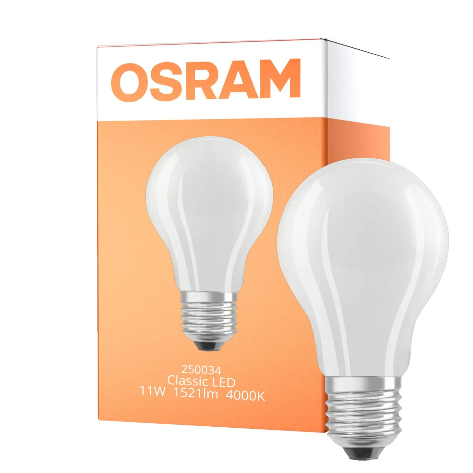 Osram Classic LED E27 Päron Filament Matt 11W 1521lm - 840 Kallvit | Dimbar - Ersättare 100W