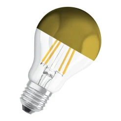 Osram Classic LED E27 Päron Filament Mirror Guld 6.5W 650lm - 827 Extra Varm Vit | Ersättare 50W