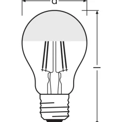 Osram Classic LED E27 Päron Filament Mirror Guld 6.5W 650lm - 827 Extra Varm Vit | Ersättare 50W
