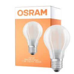 Osram Classic LED E27 Päron Filament Matt 11W 1521lm - 865 Dagsljus | Ersättare 100W