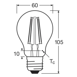 Osram Classic LED E27 Päron Filament Klar 6.5W 806lm - 865 Dagsljus | Ersättare 60W