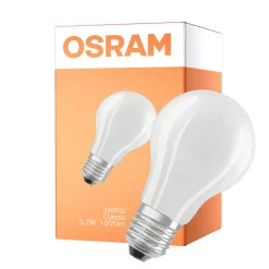 Osram Classic LED E27 Päron Filament Matt 5.7W 1055lm - 827 Extra Varm Vit | Dimbar - Ersättare 75W