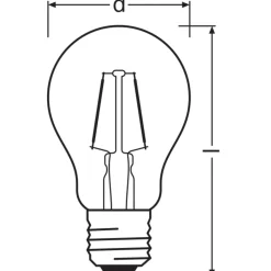 Osram Classic LED E27 Päron Filament Klar 2.5W 250lm - 827 Extra Varm Vit | Ersättare 25W