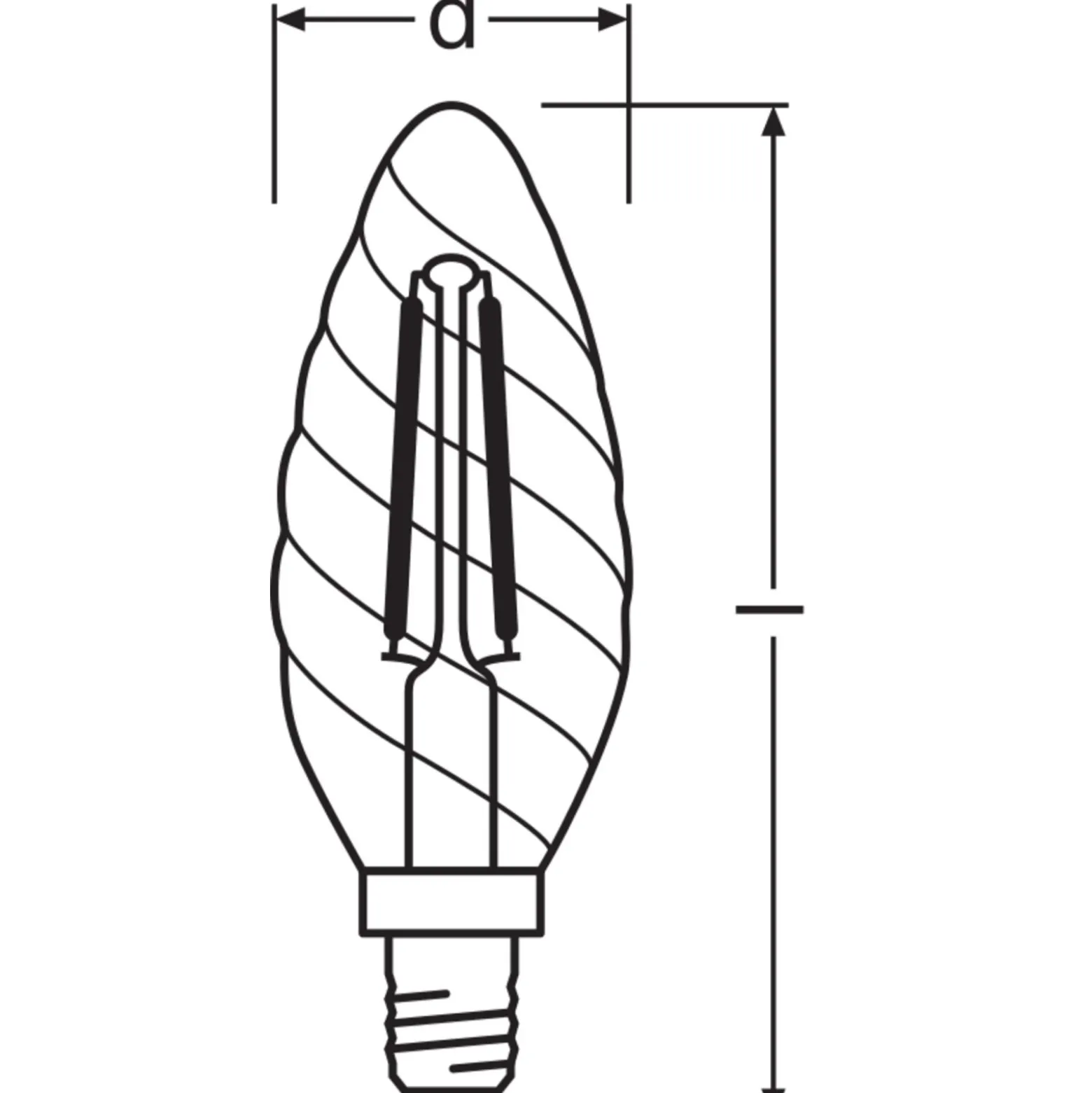 Osram Classic LED E14 Vriden candle Filament Klar 2.5W 250lm - 827 Extra Varm Vit | Ersättare 25W