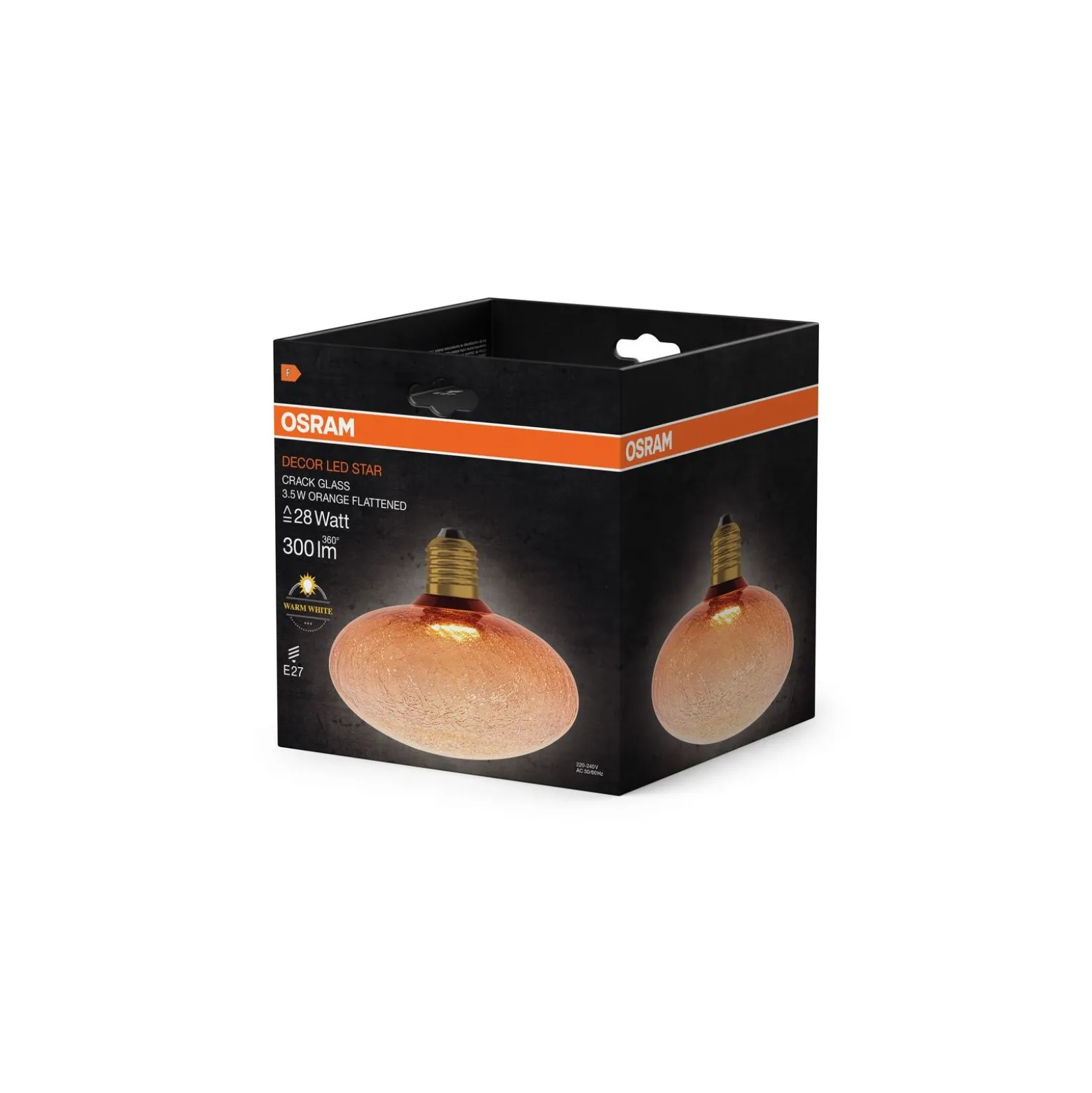 Osram Decor LED Lamp Apelsin Glas E27 3.5W 300lm - 827 Extra Varm Vit | Ersättare 25W