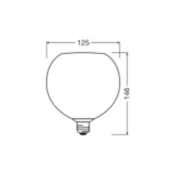 Osram Decor LED Lamp Blå Glas LED E27 Globe Matt 3.5W 300lm - 827 Extra Varm Vit | Ersättare 25W