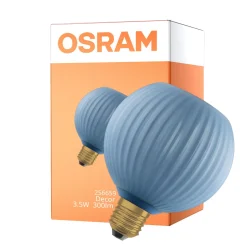 Osram Decor LED Lamp Blå Glas LED E27 Globe Matt 3.5W 300lm - 827 Extra Varm Vit | Ersättare 25W