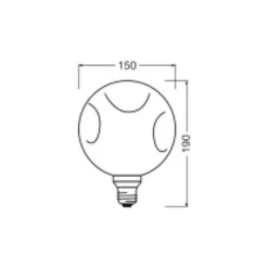 Osram Decor LED Lamp Svart Glas E27 3.5W 300lm - 827 Extra Varm Vit | Ersättare 25W