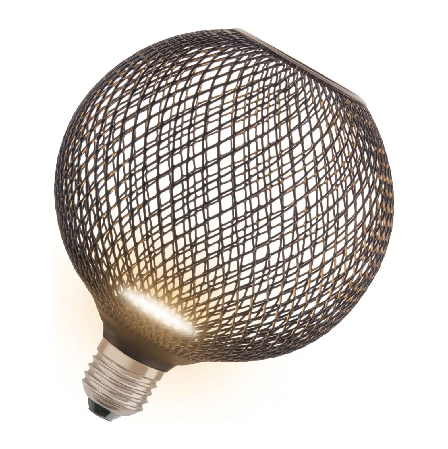 Osram Decor Platt Lamp In Metall Armatur LED E27 Globe Matt Svart 3.5W 300lm - 827 Extra Varm Vit | Ersättare 25W