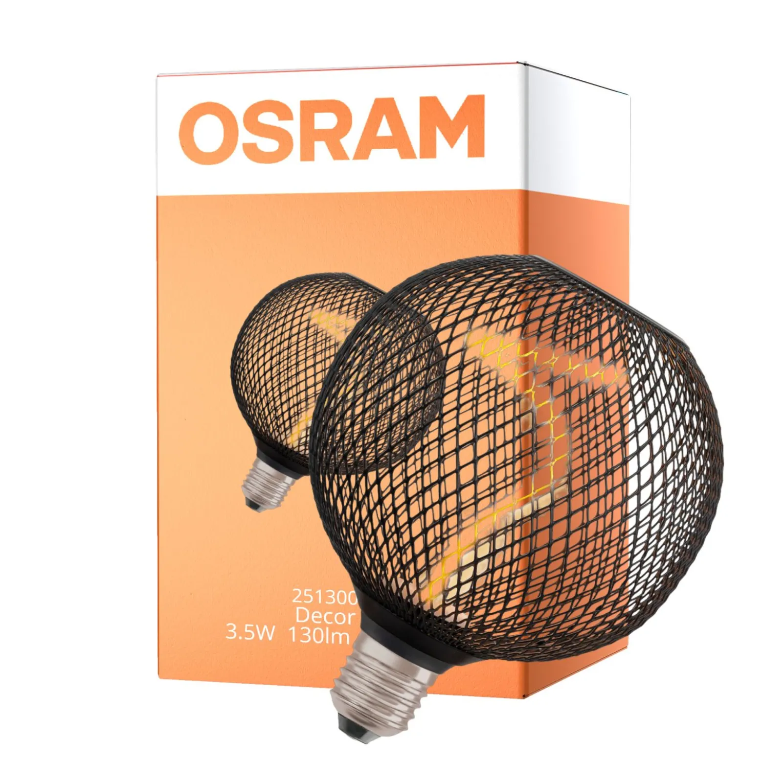 Osram Decor Spiral E27 Globe Filament Klar 3.5W 130lm - 818 Extra Varm Vit | Dimbar - Ersättare 15W