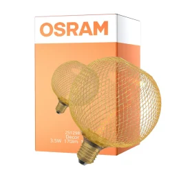 Osram Decor Spiral E27 Globe Filament Guld 3.5W 170lm - 818 Extra Varm Vit | Dimbar - Ersättare 15W