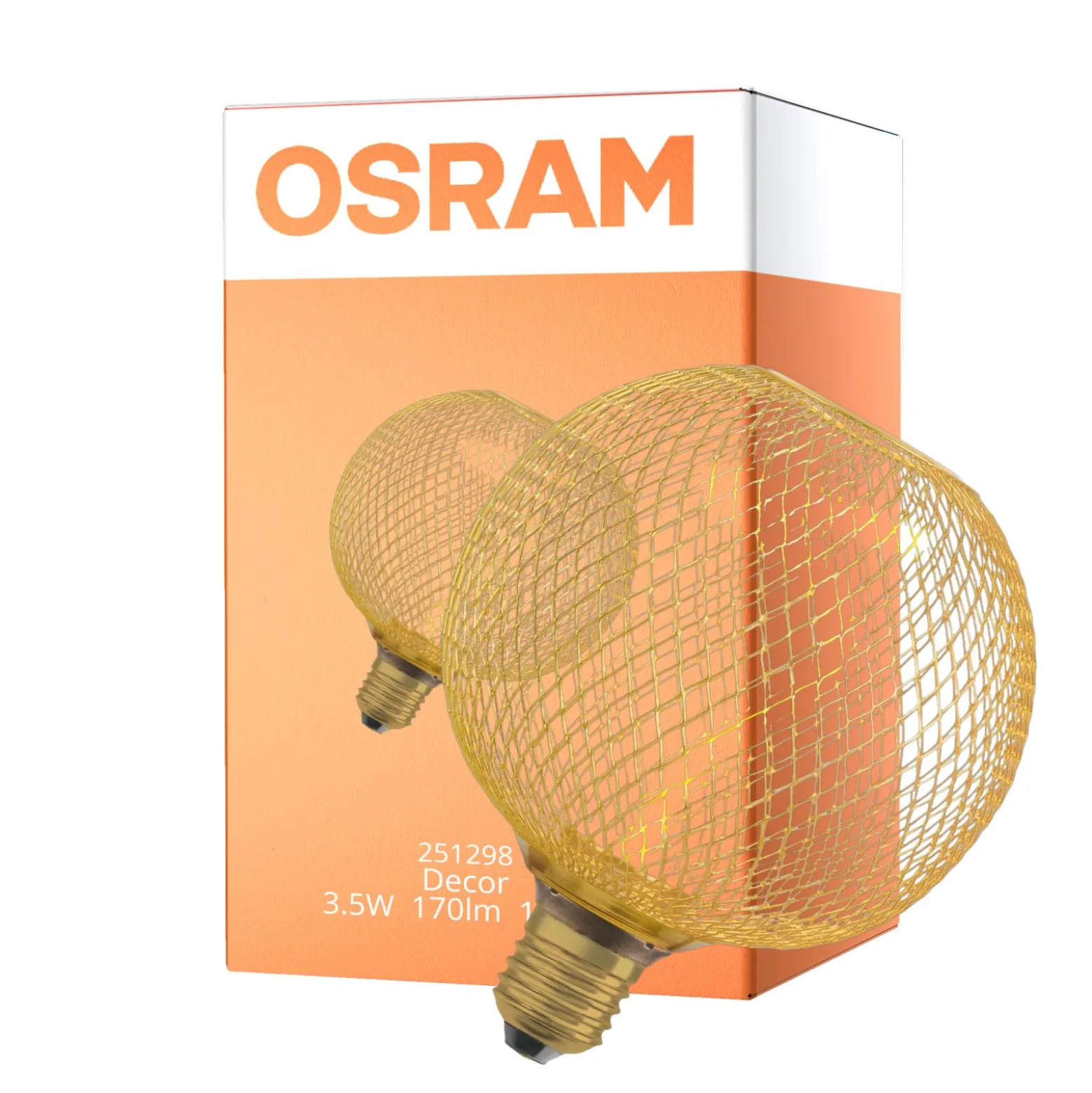Osram Decor Spiral E27 Globe Filament Guld 3.5W 170lm - 818 Extra Varm Vit | Dimbar - Ersättare 15W