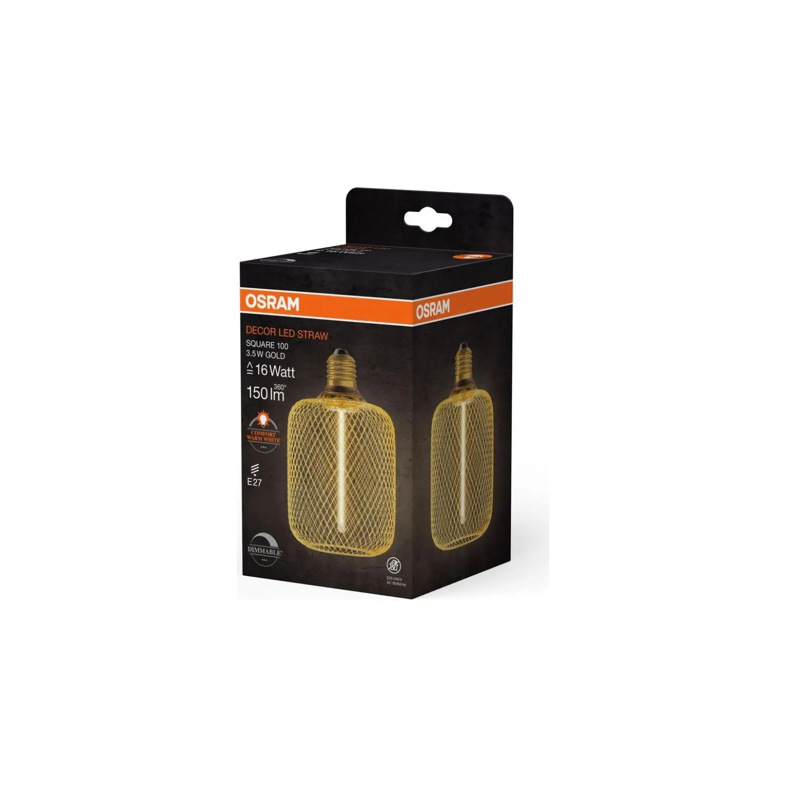 Osram Decor Straw E27 Special Filament Klar 3.5W 150lm - 818 Extra Varm Vit | Dimbar - Ersättare 15W