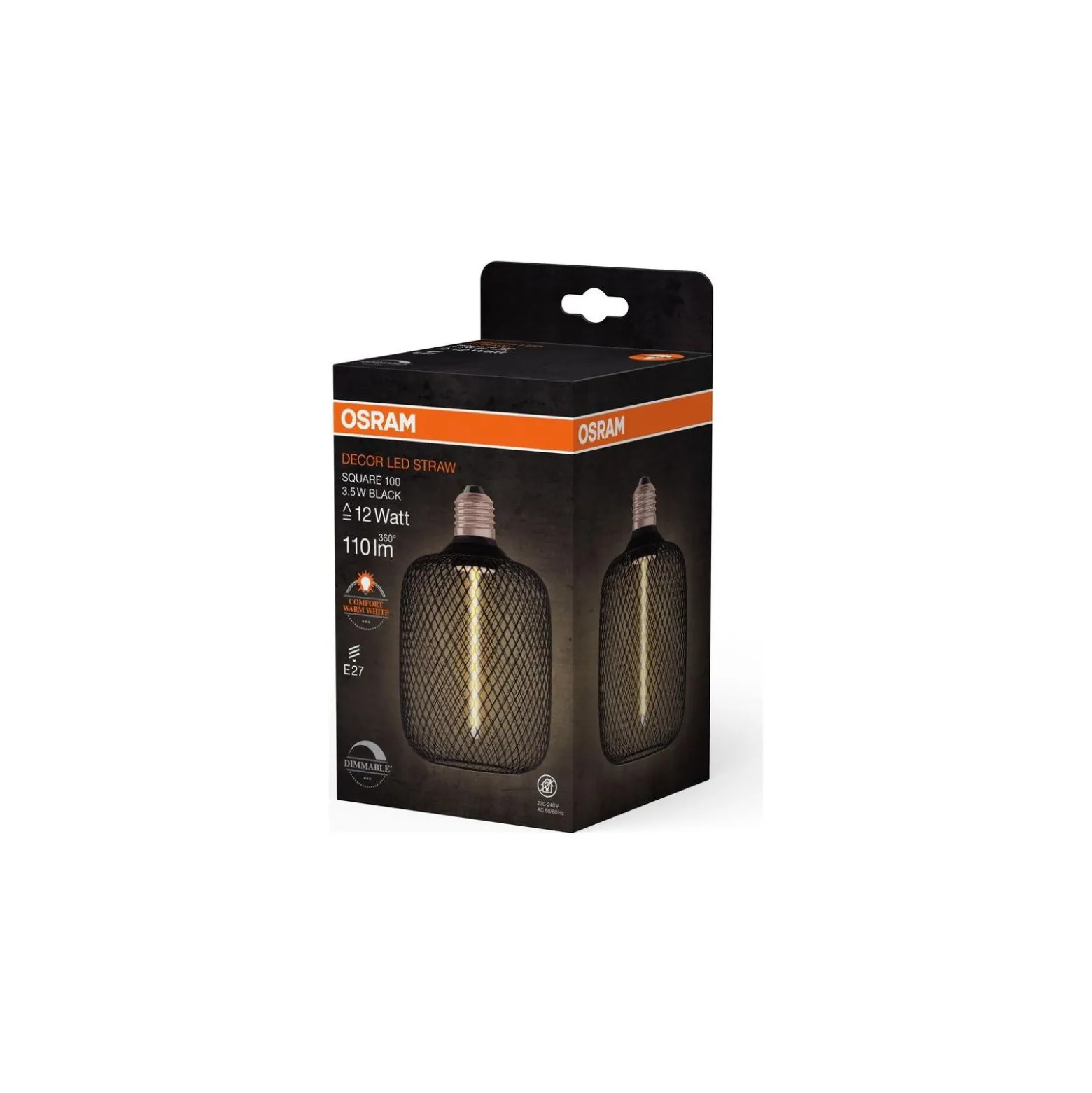 Osram Decor Straw E27 Special Filament Klar 3.5W 110lm - 818 Extra Varm Vit | Dimbar - Ersättare 15W