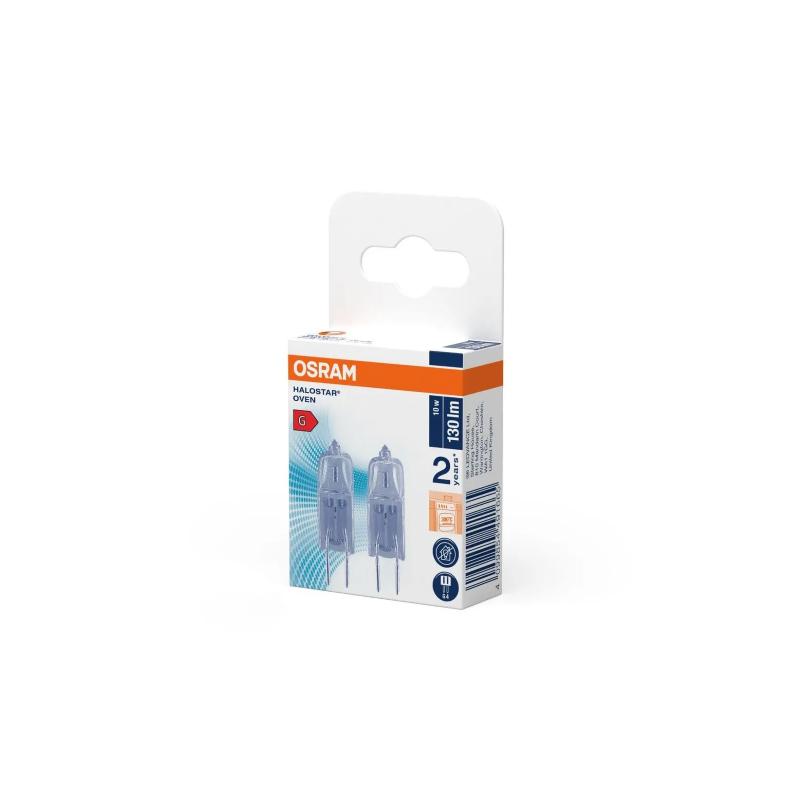 Osram Halostar Ugn G4 Capsule 10W 130lm - 928 Extra Varm Vit