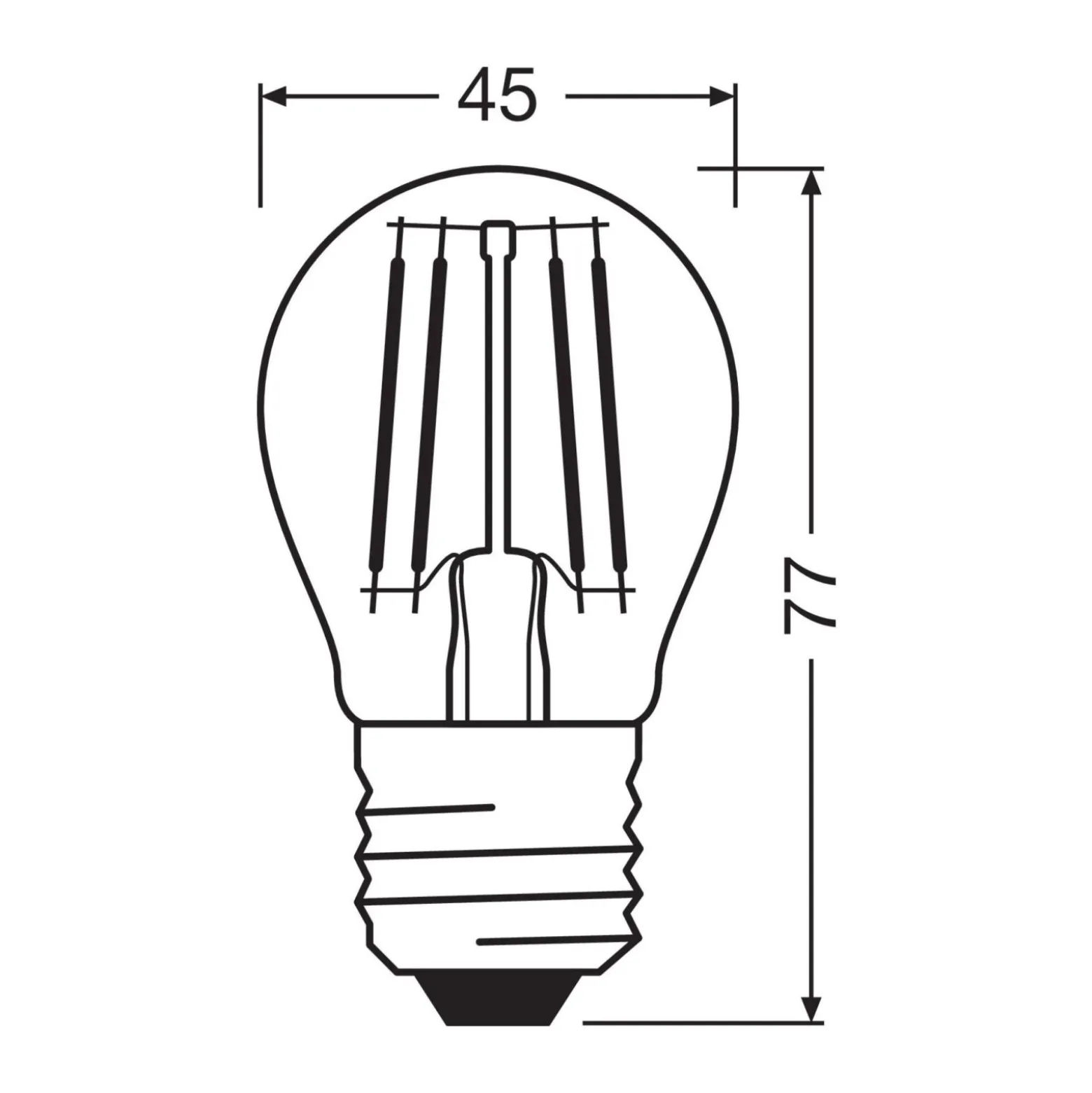 Osram LED Classic LED E27 Päron Filament Klar 1.2W 255lm - 840 Kallvit | Ersättare 25W